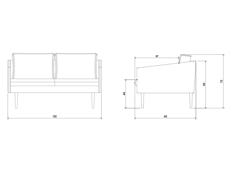 Slide 2 Seater Sofa - Blue