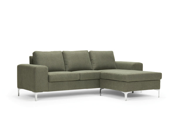 Italo 2 Seater Sofa + Chaise - Green