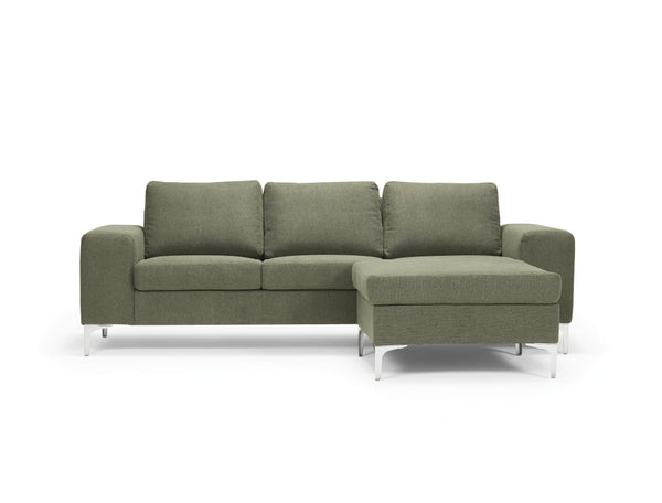 Italo 2 Seater Sofa + Chaise - Green