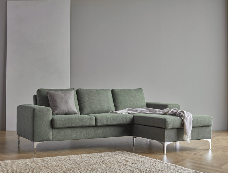 Italo 2 Seater Sofa + Chaise - Green