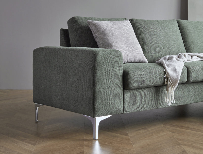 Italo 2 Seater Sofa + Chaise - Green