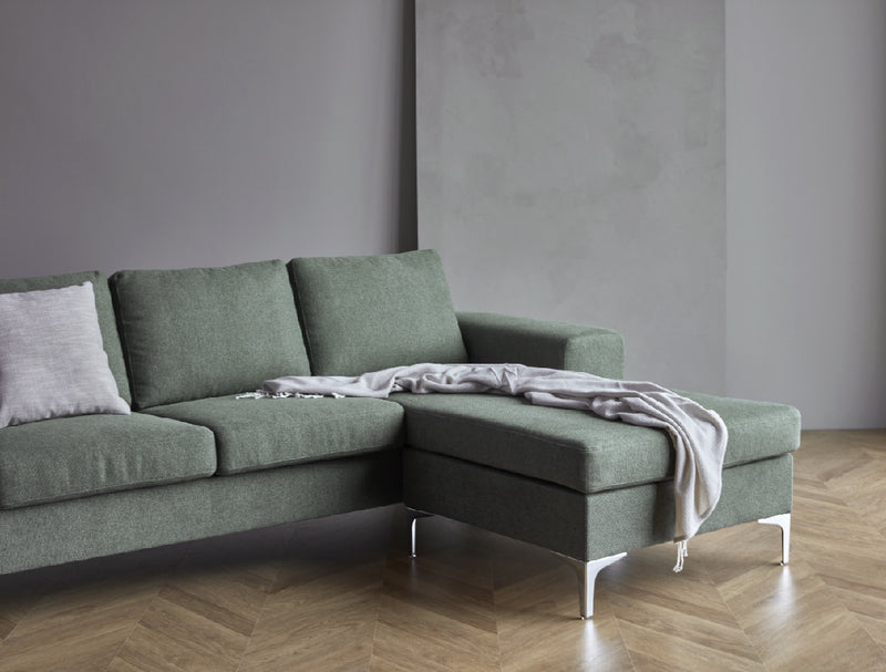 Italo 2 Seater Sofa + Chaise - Green