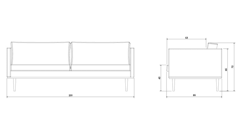 Clasico Lux 3 Seater Sofa - Blue