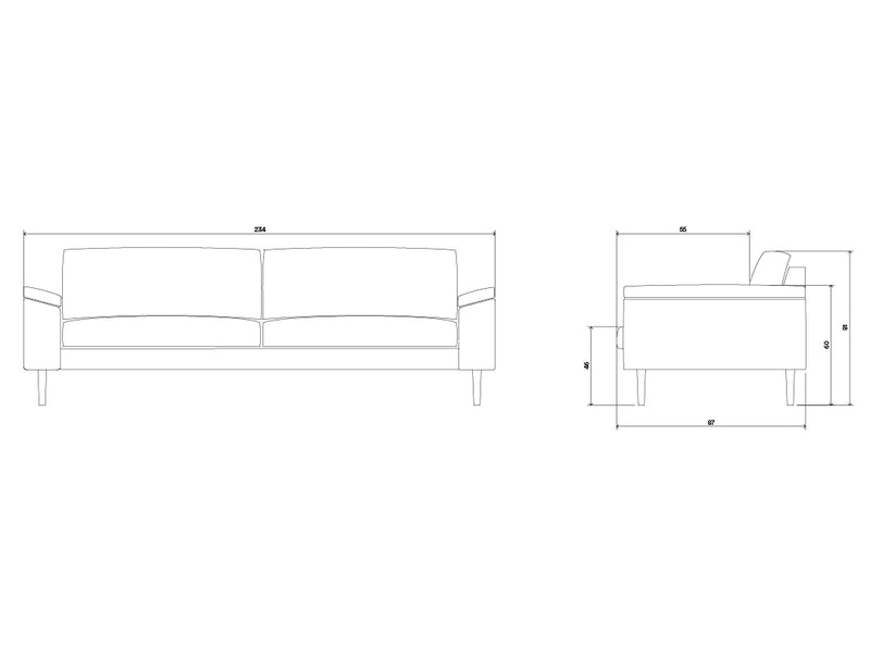 Float 3 Seater Sofa - Brown