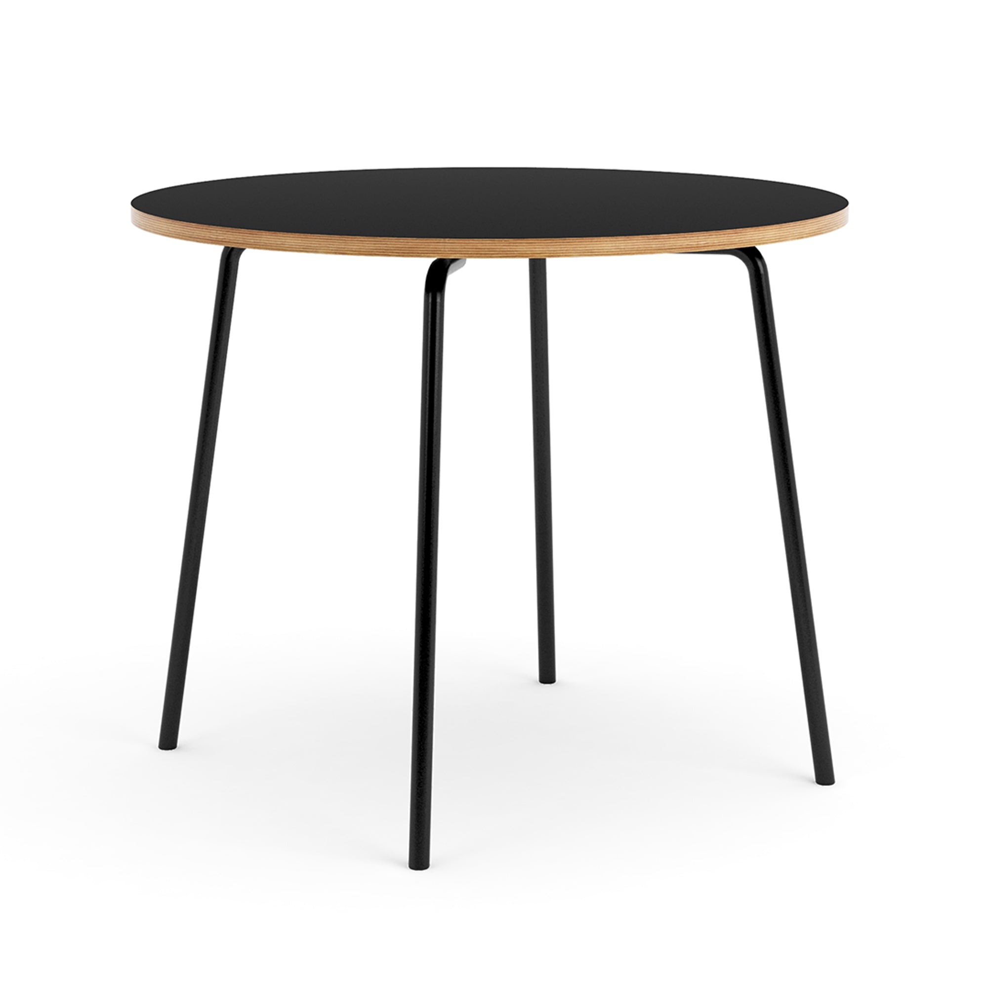 Otto Circular Table - All Black | HPL veneer Top & Green Legs | Modern ...